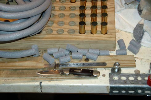 In a jiffy all my pieces of backer rod are ready.